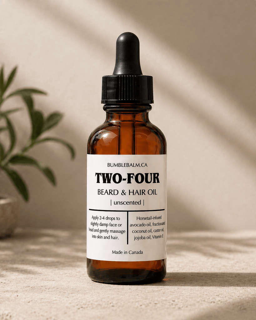 TWO-FOUR beard oil bottle 